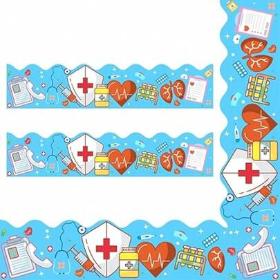 65Feet Healthcare Workers Nurse Bulletin Board Borders Roll For Doctor Appreciation Week Nurse Day Party Decoration Medical Nursing Nurse Graduation School Classroom Hospital Bulletin Board Décor(B)65Feet Healthcare Workers Bulletin Board Borders Roll For Appreciation Week Party Decoration Medical Nursing Graduation School Classroom Hospital Bulletin Board Décor(B)