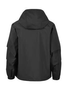 Giacca a maniche lunghe con cappuccio, collo alto, multi-tasche, impermeabile, adatta per running e trekking, per uomo, autunno/inverno - nero - Visualizzare 3