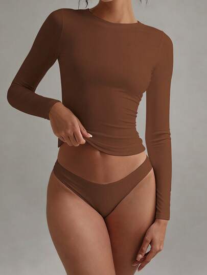 XLLAIS Camiseta de manga larga rojo brillante de estilo casual para discoteca, capa base elástica y ajustada, para otoño/invierno y primavera