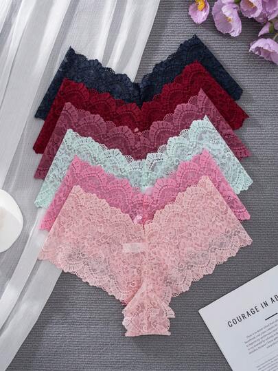 Paquete de 6 piezas de ropa interior elegante y de unicolor para mujer