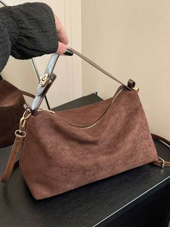 1 st BEIKAMU Enfärgad Retro Dragkedja Damhandväska, Stor Kapacitet Mångsidig Toteväska För Dagliga Pendlingar, Justerbar Axelrem