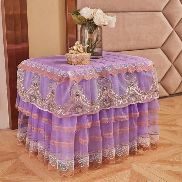 Lace Bedside Cabinet Cover, Dust Cover, Bedroom Small Square Table Cloth, Princess Style Cabinet Cover