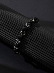 Geometric Cross Elastic Bracelet, Fashionable & Versatile