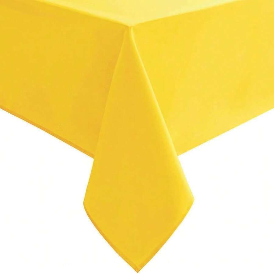 Waterproof Tablecloth Rectangle - Washable Fabric Table Cloth For Dining Room Kitchen Birthday Party And Outdoor Use, Yellow, 60 X 140 Inch{"Size_name":"140\"X60\"(Rectangular)","Color_name":"Yellow"} - Multicolor17 - View 1