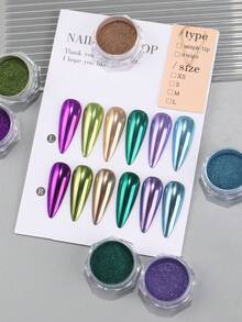 Bộ dụng cụ vẽ móng nghệ thuật - 6 màu bột nhũ, bột kim loại, bột đổi màu, bột màu móng hiệu ứng gương, bột vẽ móng, phụ kiện làm móng, dụng cụ làm móng, bộ dụng cụ làm móng cho người mới bắt đầu. - Nhiều màu - Xem 4
