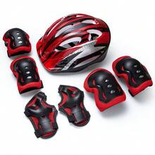 Mũ bảo hiểm trẻ em, miếng đệm đầu gối, khuỷu tay, bảo vệ cổ tay, đồ bảo hộ thể thao, ván trượt scooter, xe đạp patin, bộ đồ bảo hộ an toàn cho bé trai và bé gái từ 3-12 tuổi - Nhiều màu - Xem 16