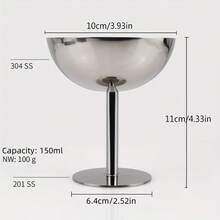 1 Pc Stainless Steel Ice Cream Cups, Dessert Cups, Washable Beautiful Ice Cream Tall Cups For Pudding Mousse Fruit Salad, For Home Kitchen Restaurant, Tableware Accessories, Dessert Bowls, Stainless Steel Cups, Ice Cream Cups, Ice Cream Bowls