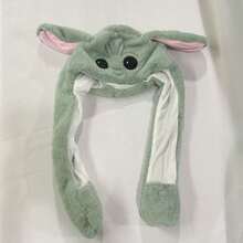 Star Wars Cartoon Party Hat, Cute And Suitable As Birthday Gift, Fun Hat, Back To School Party Hat, Cosplay Hat, Christmas Gift, The Movable Ears Make This Creative Hat Warm And Fashionable, Warm Plush Hat, Green, Pink, Yellow Ear Star Wars Cute Hat - Multicolor - View 12