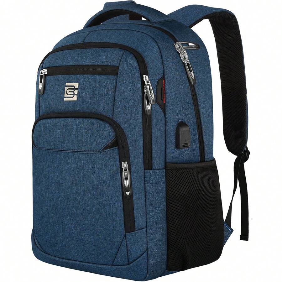 UKEIN Laptop Backpack With USB Charging&Headphone Port,Anti-Theft Business Backpack With Padded Shoulder Strap, Computer Rucksack For School/Work/Travel - 藍色 - 查看 1