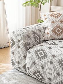 1pc Jacquard Dual-Tone Sofa Cover, High Elasticity, Non-Deformation, Non-Fading, Pet-Friendly, Dirt & Scratch Resistant, Suitable For All Seasons, Machine Washable, Applicable For 1/2/3/4 Seater Sofa (Multiple Sizes Available) - Grey - View 10