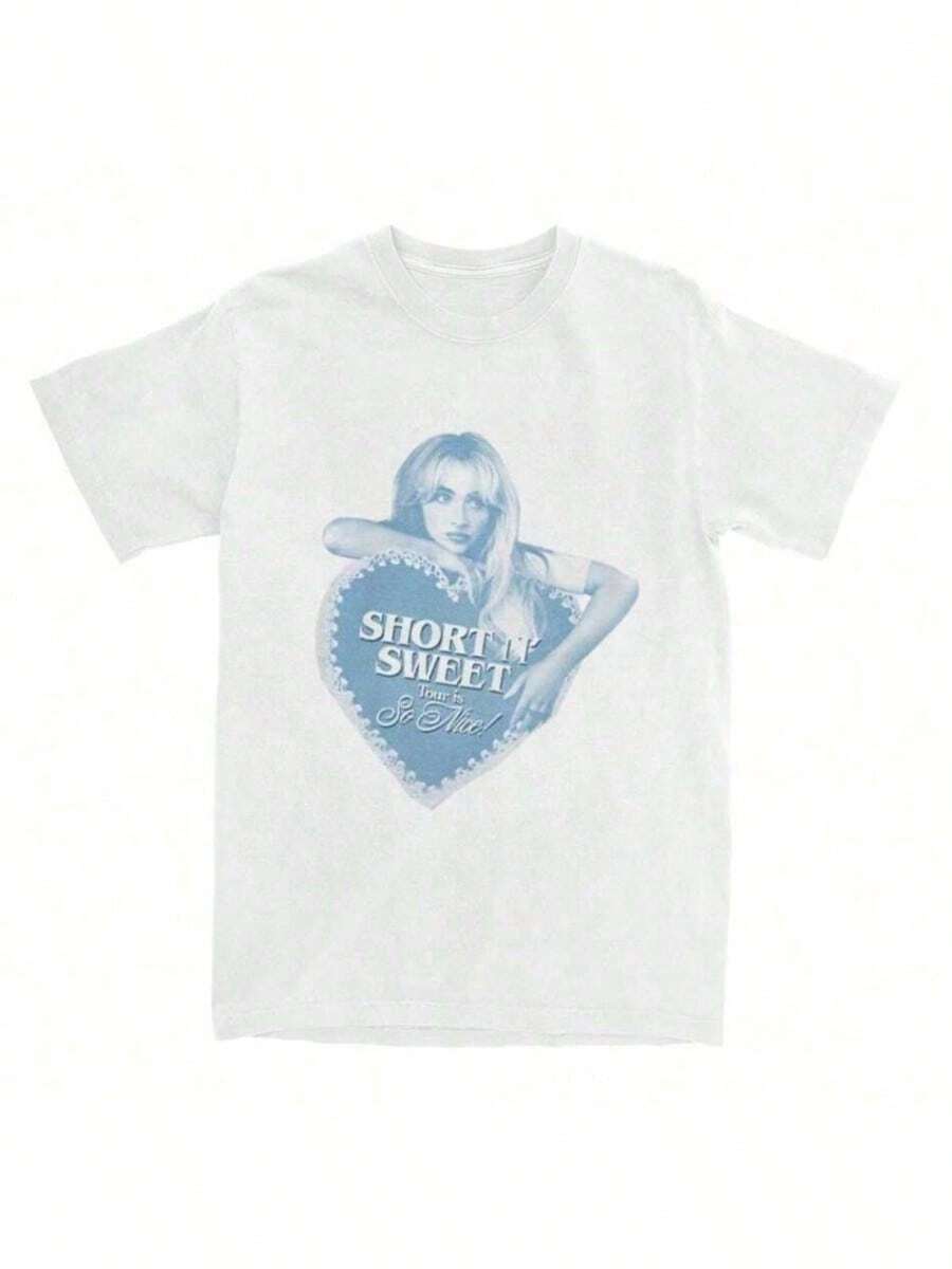 Sabrina Carpenters Album Short N' Sweet T Shirt Men Men Aesthetic Cotton T Shirts Summer O Neck Novelty Tee Shirt Oversize Tops1 - trắng - Xem 1
