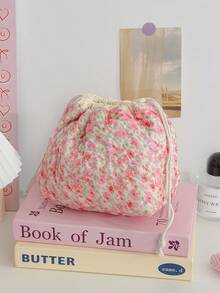 1 Piece Pink Bow Pattern Drawstring Cosmetics Pouch Foam Quilted Makeup Bag Stylish Skincare Storage Bag Retro Floral Print Drawstring Makeup Pouch Large Capacity Makeup Brushes Organizer Bag Lovely Cherry Print Tissue Paper Organizer Bag Girls'Accessories Storage Bag Drawstring Travel Toiletry Bag Dust Proof Storage Bag Portable Drawstring Closure Pouch Stationery Jewelry Organizer Bag Travel Pouch,Sundries Storage Bag - Multicolor - View 19