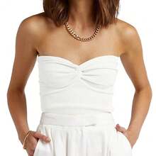 EFAN Womens Tube Tops Fall Fashion Summer Outfits 2025 Casual Beach Vacation Clothes Sweaters Strapless Sleeveless Tank Tops{"Size_name":"Large","Color_name":""} - 白色 - 查看 1