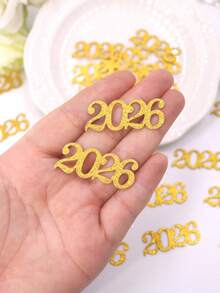 100 viên kim tuyến vàng sáng bóng 2026, thích hợp cho đám cưới năm 2026, lễ kỷ niệm, tốt nghiệp, lễ nghỉ hưu, trang trí tưởng niệm năm 2026, giáng sinh, năm mới 2026, bàn mùa đông, phòng, quà tặng, trang trí rải rác - Vàng - Xem 2