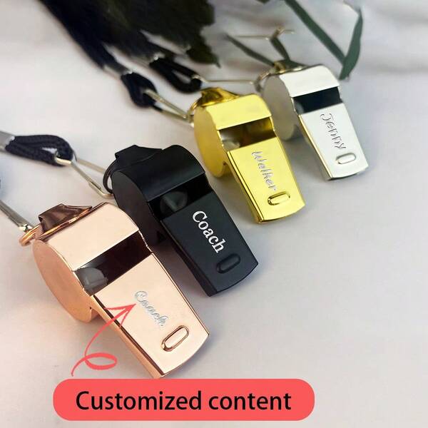 1 PIEZA Silbato personalizado grabado con cordón, silbato de fútbol grabado, silbato deportivo, silbato de acero inoxidable, silbato personalizado, llavero con silbato, regalos para entrenadores/árbitros/salvavidas, regalos para profesores de educación física, graduación, regalos de vuelta al colegio, regalos de fútbol, fiestas, Navidad, cumpleaños, aniversarios, regalos de Halloween