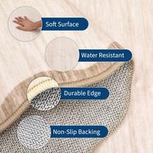 Kitchen Modern Simple Home Decor Area Rug Thin Low Pile Washable Carpet Soft Non Shedding Bordered Floorcover Easy To Clean Non Slip Entrance Runner Rug Stain Resistant Printed Mat Throw Rug For Hallway Bathroom Bedroom Dinning Room Laundry Living Room - Màu be - Xem 5