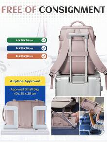 Unisex Large Capacity Travel Backpack, Made Of Waterproof Nylon Fabric Compliant With Flight Standards, Suitable For Hiking, Portable Design, Suitable For Outdoor Activities. Also Available In 14-Inch And 15.6-Inch Laptop Backpacks, Convenient For Commuting And Business Travel. , Pink - Coral Pink - View 6