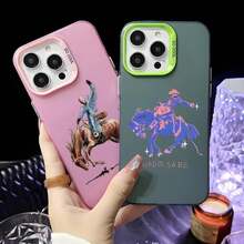 Custodia per telefono compatibile con 16, 15, 14, 13, 12, 11 Pro Max, nera opaca, multicolore, cover laser metallica aurora, compatibile con 17, 17 Pro, 17 Pro Max