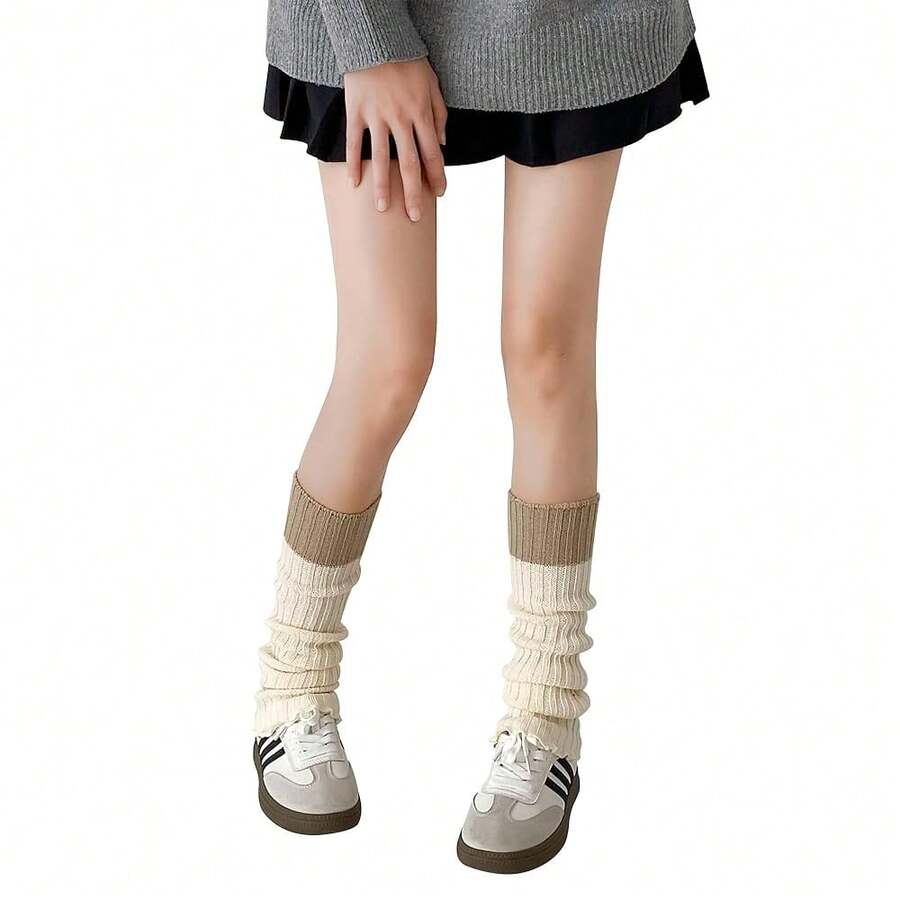 Lebaley Kawaii Leg Warmers For Girls Women - Japanese Lolita Leg Warmers Y2K Harajuku Leg Cover Stockings Kawaii Knit Socks{"Color_name":"Mixture4"} - 多色4 - 查看 1