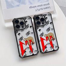 Estuche de teléfono con letra CT y oso perezoso de moda compatible con iPhone 16, 15, 14, 13, 12, 11 Pro Max,  Plus, con una funda trasera suave transparente para protección contra caídas. - Negro - Ver 4