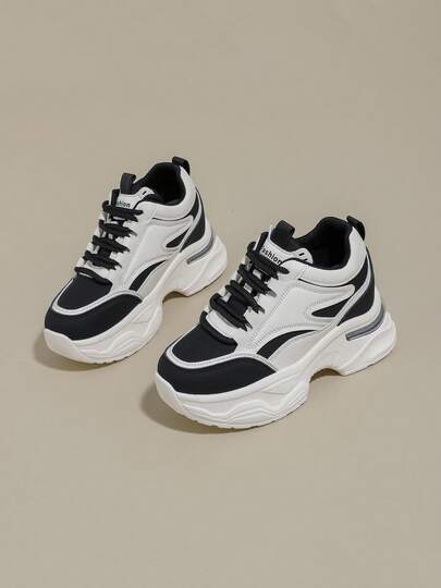 8cm Plateau Mule Sneaker für Damen, Vintage Stil bequeme Lässig Schuhe, versteckter Keilabsatz erhöht die Größe, unverzichtbar für kleingewachsene Frauen