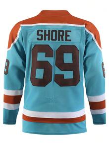 Boyfriend Style Men's 69 Blue Ice Hockey Jersey Casual Long Sleeved Embroidered Stitching V-Neck T-Shirt Party Sports Top