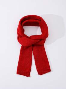 1 chiếc khăn choàng thời trang màu trơn dành cho nữ, thích hợp mặc hàng ngày vào mùa thu/đông để giữ ấm và mặc đi tiệc - A - Xem 2