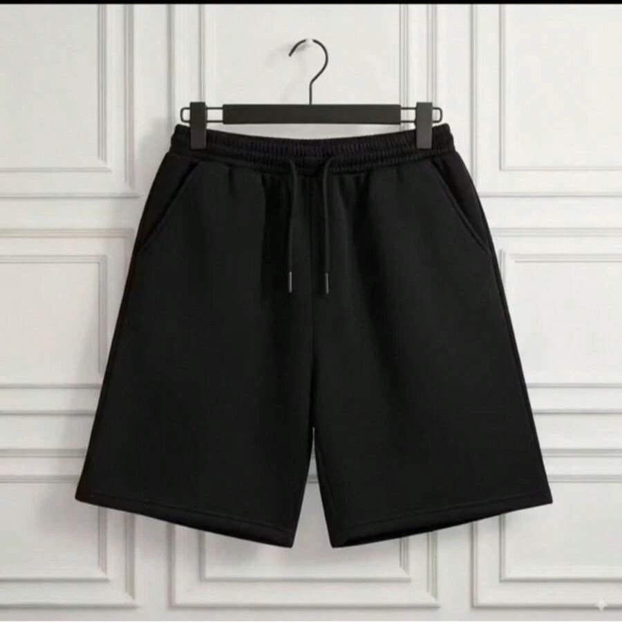 MEN'S SWEATSHIRT BEACH SHORTS GYM WITH POCKET Summer Spring Autumn All Loose Drawstring Pocket None Beach Going Out Night Holiday Sports Daily Photoshoot Birthday Halloween Christmas SWEATSHIRT - 黑色 - 查看 1