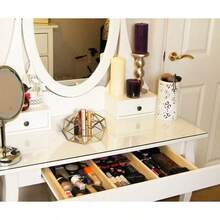 Small Gold Mirrored Tray Ornate Cosmetic Tray Makeup Jewelry Organizer Vanity Glass Trays Perfume Display Dresser Tabletop Decorative Trays 7 Inch 18cm