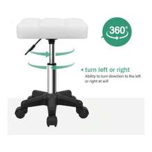 Square Rolling Stool With Wheels Stool Chair Swivel Stool Salon Massage Spa Stool Black - White - View 5