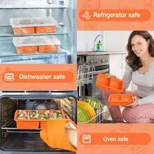 Silicone Freezer Tray With Lid U2013 2 - Cup Soup Freezer Container Molds, Large Cube Trays Freezing Soup, Sauce Broth, Meal Prep Food Storage U2013 Oven Dishwasher , 2 - Pack - trái cam - Xem 7