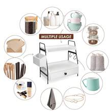 Coffee Bar Accessories And Organizer Countertop, Coffee Station Organizer Kitchen Counter Shelf Organizer, Coffee Condiment Storage, Cup Lid Holder Countertop Shelf For Bathroom, Home Decor, Party & Christmas Storage - 白色 - 查看 6