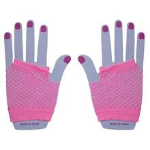 Fishnet Fingerless Gloves Mesh Arm Sleeves Fish Net Arm Sleeves EMO Gloves For Women In Theme Party Scene Accessories{"Size_name":"Short","Color_name":"#11-Pink(Short)"} - 多色22 - 查看 5