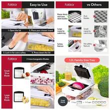 - Picador de verduras en espiralizador - Picador de cebolla con recipiente - Picador de alimentos profesional - Cortador de dados - 2 en 1, blanco - 2 en 1 + Blanco - Ver 1