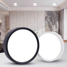 1 đèn downlight âm trần màu trắng, đèn LED âm trần hiện đại, đèn trần phòng khách/phòng ngủ, đèn LED panel tròn màu trắng, công suất 5W/10W/15W/25W, ánh sáng trắng lạnh/trắng trung tính/trắng ấm, điện áp AC185-265V, dễ lắp đặt, thích hợp cho phòng ngủ, phòng khách, nhà bếp, hành lang, cầu thang, tầng hầm, gara, quán bar, trung tâm thương mại, phòng học, phòng trưng bày. - Đèn downlight gắn bề mặt màu trắng - Xem 2