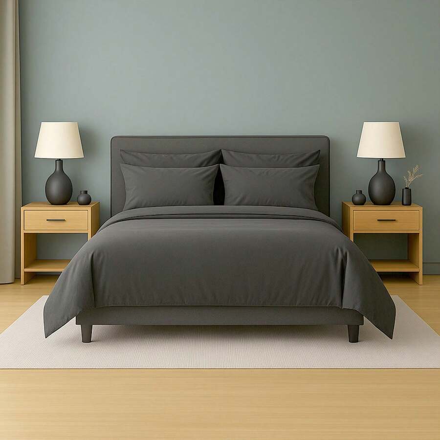 Vibe Check: Ultra Chill Bamboo Blend Sheets – 6PC Cloud Soft Set With Deep Pockets – Cooling, Wrinkle-Free, Aesthetic – Dorm, Apartment, Or Glow-Up Bedroom Must-Have – Twin, Full, Queen, King, Cal King - 灰色的 - 查看 1