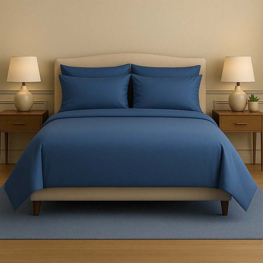 Vibe Check: Ultra Chill Bamboo Blend Sheets – 6PC Cloud Soft Set With Deep Pockets – Cooling, Wrinkle-Free, Aesthetic – Dorm, Apartment, Or Glow-Up Bedroom Must-Have – Twin, Full, Queen, King, Cal King - 霧霾藍 - 查看 1