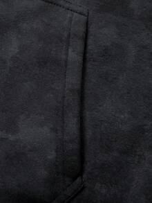 Spring/Autumn New Hooded Jacket, Black Tie-Dye Versatile Comfortable Casual Outerwear