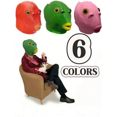 1 buc. Recuzită amuzantă și creativă, mască cu cap de pește în stil modern, mască cu cap de pește pentru costum de petrecere pentru adulți, unisex, potrivită pentru Paște, Halloween, carnaval, bal mascat, petrecere și sărbători, recuzită amuzantă pentru farse [Pot apărea găuri mici din cauza dilatării și contracției termice a materialului, ceea ce este un fenomen normal și nu are legătură cu calitatea produsului]