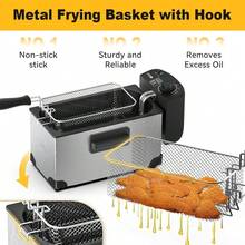 SPZTJK Electric Deep Fryer 101.44oz/12.5 Cup Immersion Deep Fryer, Lid With Viewing Window, Adjustable Temperature & Timer - Easy To Clean & Versatile Home Cooking Appliance, Deep Fryer Basket For Perfect Fried Chicken, Shrimp, French Fries & More - 美規A型插(110-127V) - 查看 9