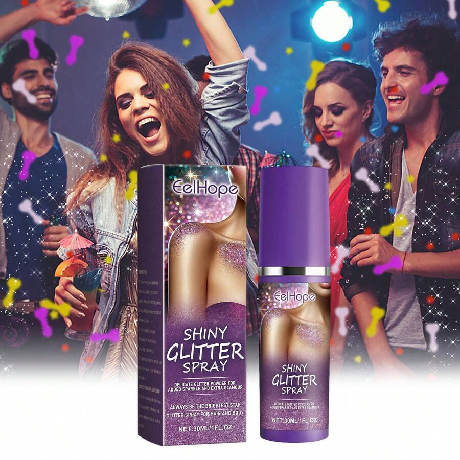Spray de brillo de luz de estrellas - Spray de brillo de estrellas para el Body, la clavícula y los brazos, adecuado para fiestas en discotecas