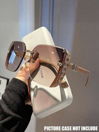 1 pieza Gafas de moda con marco cuadrado de lujo, gafas versátiles de estilo europeo y americano para mujeres