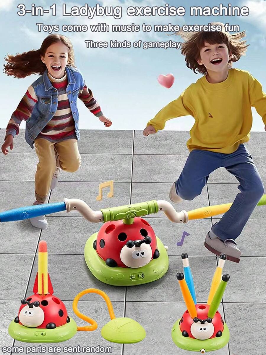 3-In-1/4-In-1/5-In-1 Ladybug Fitness Toy, Indoor & Outdoor Sports Interactive Toy For Kids, Sensory Integration Training Sports Toy Equipment