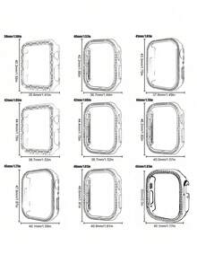 4pcs Inlaid With Sparkling Rhinestones Decorative Watch Cases Compatible With Apple Watch Cases, Anti-Drop And Scratch-Resistant Hard Pc Protective Case With Ultra-Thin Hd Tempered Glass Protective Film. 2-In-1 Protective Case, Compatible With Apple Watch Series Ultra/11/9/8/7/6/5/4/3/Se, 38/40/41/42/44/45/46/49 Mm Women'S Protective Case Easy To Wear And Sensitive Touch