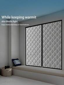 1pc Winter Zipper Screen Window – Thickened Windproof & Heat Insulating, Noise-Reducing, Smooth Zipper For Easy Opening/Closing, No Drill Easy Install, Multiple Sizes Available, Must-Have For Cozy Bedrooms & Living Rooms - Silver - View 2