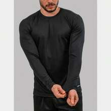 Men's Boyfriend Style Long Sleeve T-Shirt, Second Skin, Thermal Control, Cold Winter, UV 50+, Exercise, Gym - 彩色 - 查看 11