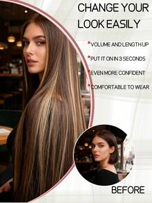 Ultra-Long Straight Hair Wig With A Strong Atmosphere. The Hair Is Smooth And Flows , Making The Face Appear Smaller. Suitable For Women. Perfect For Halloween Celebrations. - Multicolor - View 4