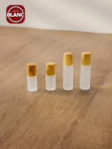 1 件 5/10 毫升磨砂玻璃滚珠瓶木纹塑料盖精油滚珠可填充香水瓶滚珠空瓶 - 彩色 - 查看 4