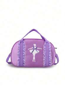 1pc Youth Nylon Zipper One-Shoulder Crossbody Dance Backpack Casual Travel Bag Princess Dance Bag Suitable For Daily Outdoor Use, Ideal Gift Choice For Halloween, Thanksgiving, And Christmas