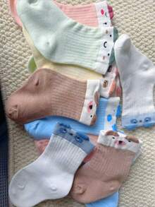 透气吸汗 10 双装中筒袜 - 涤纶混纺，可爱时尚，四季皆宜 - 彩色 - 查看 15